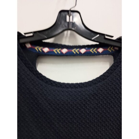 Anthropologie Deletta Womens Top Size Medium Black Textured  Boxy Cutout Back - Picture 2 of 8